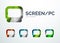 PC screen logo design made of color pieces