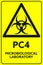 PC4 Microbiological Laboratory Yellow Sign