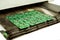 PCB drying technology. The finished board leaves the drying oven along the conveyor