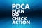 PDCA - Plan Do Check Action acronym, business concept background