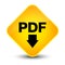 PDF download icon elegant yellow diamond button