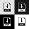 PDF file document icon isolated on black, white and transparent background. Download PDF button sign. Vector