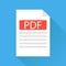 PDF file, a pdf file icon. White sheet with a folded edge.