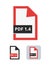 Pdf file version 1.4 flat vector icon. PDF format suitable for graphic arts, printing industry and prepress.