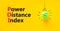 PDI power distance index symbol. Concept words PDI power distance index on yellow paper on a beautiful yellow background. Green