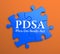 PDSA on Blue Puzzle Pieces. Business Concept.