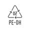 PE-HD 02 recycling code symbol line icon. Plastic recycling vector high density polyethylene sign. Line design. Editable