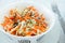 Pe-tsai cabbage salad with carrot, dill and poppy seed