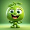 Pea Cartoon Character: Cool 3d Illustration With Elaborate Fruit Arrangements