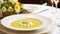 Pea cream soup in a restaurant, English countryside exquisite cuisine menu, culinary art food and fine dining