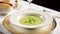 Pea cream soup in a restaurant, English countryside exquisite cuisine menu, culinary art food and fine dining