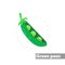 Pea illustration on white background. green Pea clipart. green Pea flat icon