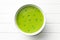 Pea soup in plate