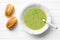 Pea soup in plate