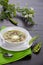 Pea soup with prosciutto