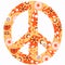 Peace abstract vector simbol hippy background