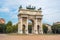 Peace Arch or Gate of Sempione in Milan, near the Sempione Park