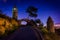 The Peace Bridge at night, at Mount Rubidoux Park