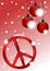 Peace Christmas greeting card in red