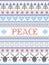 Peace Christmas  pattern with Scandinavian Nordic festive winter pastern in cross stitch with heart, snowflakes, Christmas