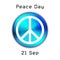 Peace Day Logo on Blue Button