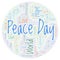 Peace Day in a shape of globe word cloud.