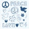 Peace doodle set