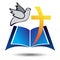 Peace dove Christian cross holy bible symbol flat vector design