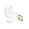 peace dove pray for Ukraine, blue and yellow wreath, ukrainian pigeon, the symbol of peace, harbinger of peace, stop the war