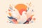Peace dove simple illustration design. Peace and solidarity symbol. Generative ai