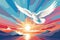 peace dove in the sky AI generated