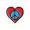 Peace flat symbol. love and peace icon. Design vector