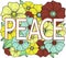Peace. Floral illustration