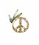 Peace flower symbol. Illustration of a floral peace sign. Hippie Symbol with Flower. Pacific sign. Retro object of love