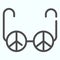 Peace Glasses line icon. Glasses with peace symbol vector illustration isolated on white. Hippie glasses outline style