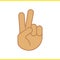 Peace hand gesture color icon