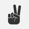 Peace hand gesture icon isolated on white background. Vector illustration