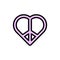 Peace, heart, love icon. Simple color with outline vector elements of flower children icons for ui and ux, website or mobile