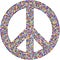 Peace and hippie symbol, flower pattern