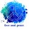 Peace Hippie Symbol over decorative ornate background. Freedom,