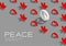 Peace icon 3d isometric pattern,  Pray and Stop war concept design poster and social banner post horizontal illustration isolated