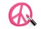 Peace icon drawing by Lipstick pink color, Pray for peaceful and Stop war concept design illustration isolated on white background