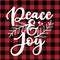 Peace and Joy - text on Red and black tartan plaid Scottish Seamless Pattern