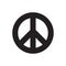 Peace and love antiwar icon pacifism symbol hippie culture sign.