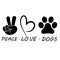 Peace Love Dogs icon. Love Dog illustration sign. Peace dog symbol.