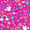 Peace and Love Seamless Pattern Vector