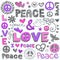 Peace & Love Sketchy Doodles Vector