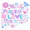Peace & Love Sketchy Notebook Doodles Vector Set