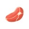 Peace of raw red meat beef, pork, lamb with bone vector icon.