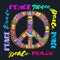 Peace sign. Bright embroidery and letteringing